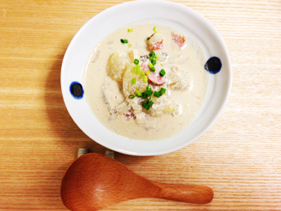 Soy Milk Flavored Bonito Broth with Tougan, a White Gourd Soup